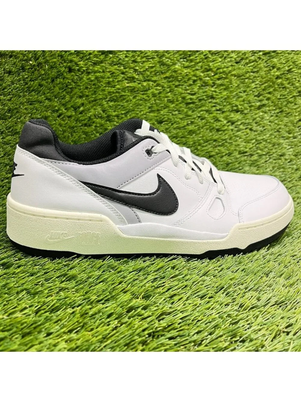 Nike Full Force Low Mens Size 10.5 White Black Athletic Leather Shoes Sneakers
